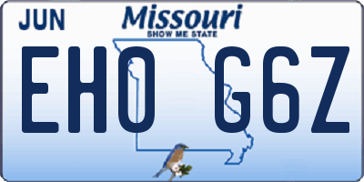 MO license plate EH0G6Z
