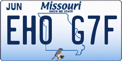MO license plate EH0G7F