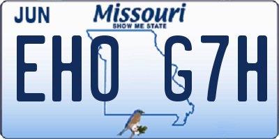MO license plate EH0G7H