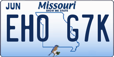 MO license plate EH0G7K