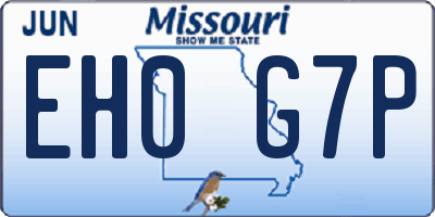 MO license plate EH0G7P