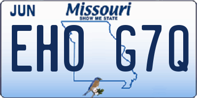 MO license plate EH0G7Q