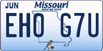 MO license plate EH0G7U