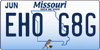 MO license plate EH0G8G