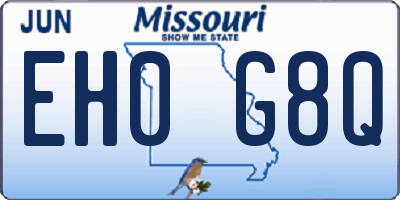 MO license plate EH0G8Q