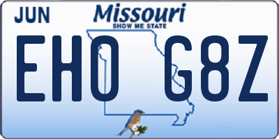 MO license plate EH0G8Z