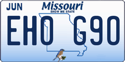 MO license plate EH0G9O