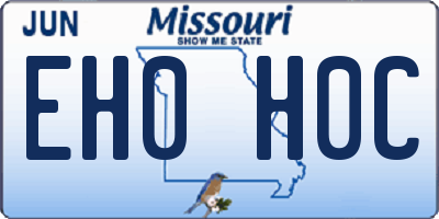 MO license plate EH0H0C