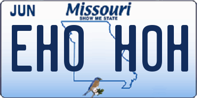 MO license plate EH0H0H