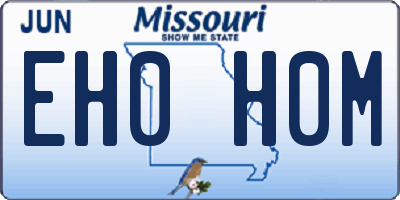 MO license plate EH0H0M