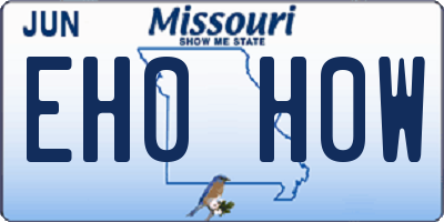 MO license plate EH0H0W