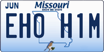 MO license plate EH0H1M