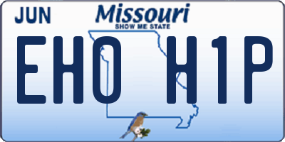 MO license plate EH0H1P