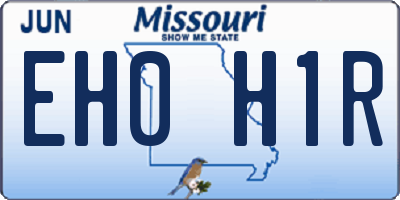 MO license plate EH0H1R