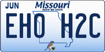 MO license plate EH0H2C