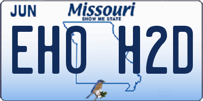 MO license plate EH0H2D