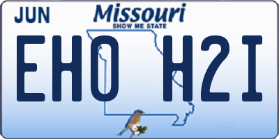 MO license plate EH0H2I