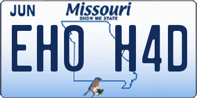 MO license plate EH0H4D
