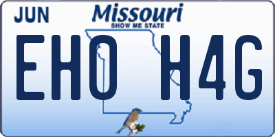 MO license plate EH0H4G