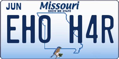 MO license plate EH0H4R