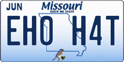 MO license plate EH0H4T