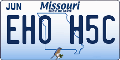 MO license plate EH0H5C