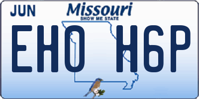 MO license plate EH0H6P