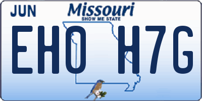 MO license plate EH0H7G