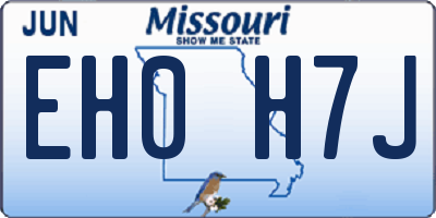 MO license plate EH0H7J