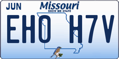 MO license plate EH0H7V