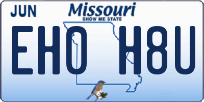 MO license plate EH0H8U