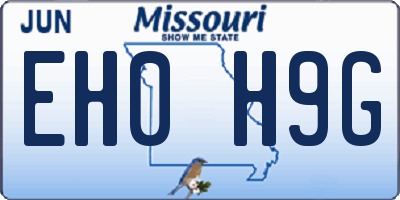 MO license plate EH0H9G