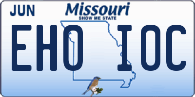 MO license plate EH0I0C