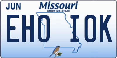 MO license plate EH0I0K