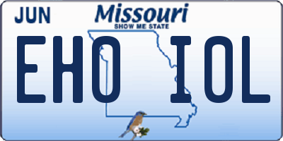 MO license plate EH0I0L