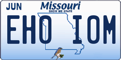 MO license plate EH0I0M