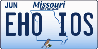 MO license plate EH0I0S