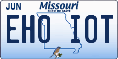 MO license plate EH0I0T