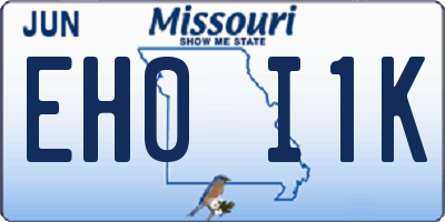 MO license plate EH0I1K