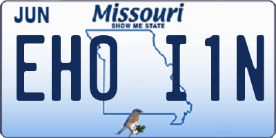 MO license plate EH0I1N