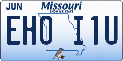 MO license plate EH0I1U