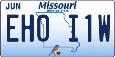 MO license plate EH0I1W