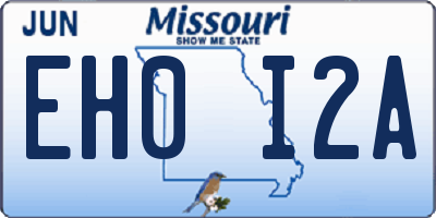 MO license plate EH0I2A