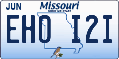 MO license plate EH0I2I