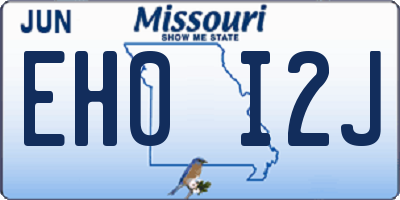 MO license plate EH0I2J