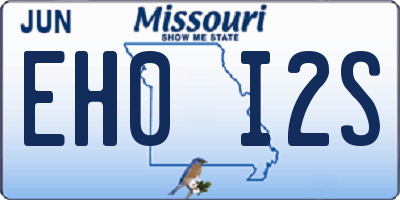 MO license plate EH0I2S