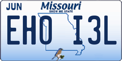 MO license plate EH0I3L