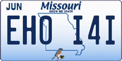 MO license plate EH0I4I