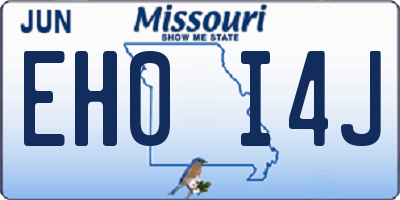 MO license plate EH0I4J