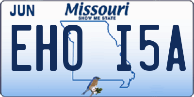 MO license plate EH0I5A